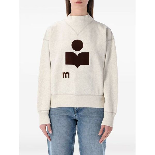 

26ss MI New Arriva Luxury Designer Cotton Hoodie Sweatshirt Maralo Women' Classic Style Letter Print Crew Neck Casual Loose Fit Hoodies Pullover Sweater Top tn parke, Wheat