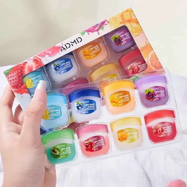 8pcsbox Fruits Lip Balm Sets Lipstick Makeup Base rizer Cracking Lips Skin Care 260108