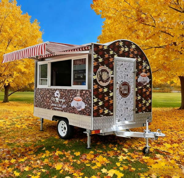 

Food Truck Coffee Trailer Street Vendor Food Van Coffee Hotdog Cart Small Vintage Food Trailer Truck Fully Equipped, Clear