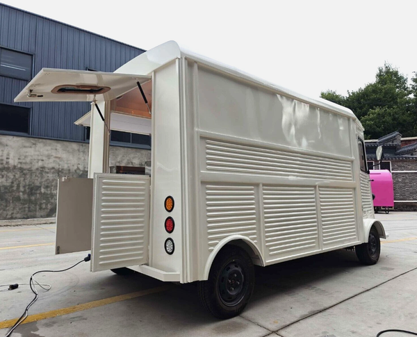 

Mobile Fully Equipped Stainless Steel Pizza Truck Complete Kitchen Street Grill Cart Crepes Car Food Snack Food Candy Chips, Clear
