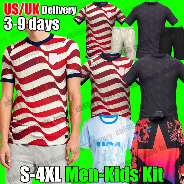 

4XL 2026 world cup PULISIC MCKENNIE USA Football Jersey 26 27 ERTZ ALTIDORE MORGAN LLOYD 2025 2026 America Football Shirt United States Camisetas USMNT men kids kit, Black