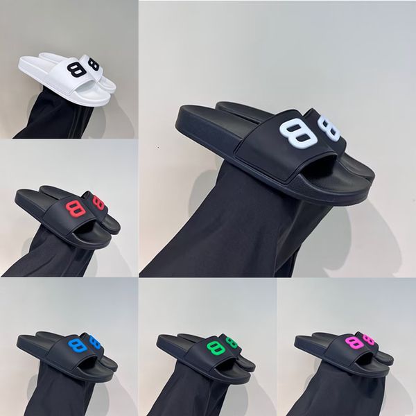 

Men Sandals Designer Pool Slides Fashion Slippers Summer Women Flip Flops Beach Rubber Sliders Sandales 1032, A2