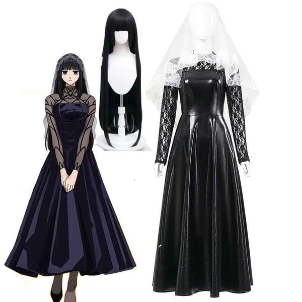 Osaragi Cosplay Anime Sakamoto Days Costume Wig Dress Veil Coat Outfit Women Assassin Shishiba Halloween Carnival Full Set