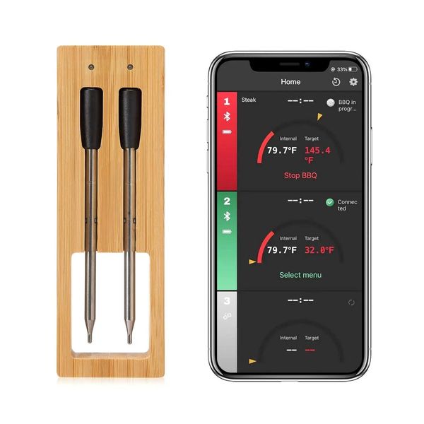 Wireless Meat Thermometer with Bluetooth 52 for 164ft Range on Smart Bluetooth Meat Thermometer with 2 Probes 260104