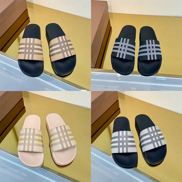 

Luxury Designer Sliders Vintage Check Sandal Men Women Printing Slipper Rubber Slide Outdoors Casual Shoes Summer Beach Plaid Slippers 1033, A1