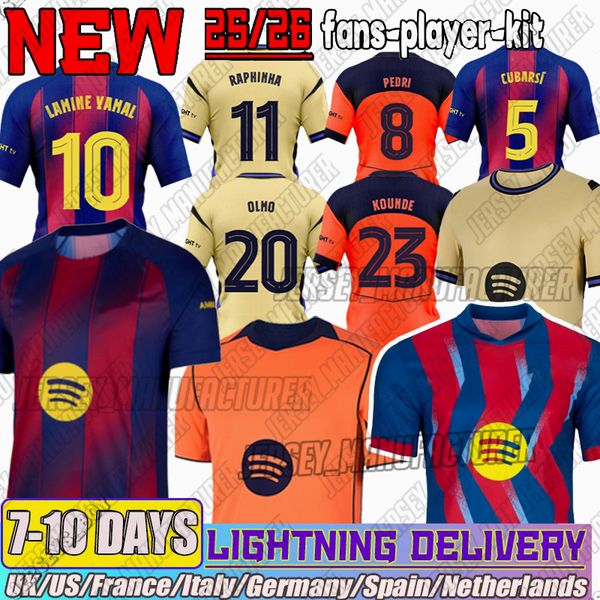 

25 26 camiseta BarcelonaJersey LAMINE YAMAL SHEERAN Soccer Jerseys RAPHINHA PEDRI GAVI LEWANDOWSKI RASHFORD F. DE JONG FERRAN OLMO football shirt mens kit kids, Black