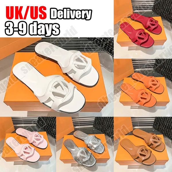 

Designer Women Slippers lvlys Charm Open Toe Vacation Beach Flat Sandals Letters Hollow Slides Outdoor Beach Slide Summer Texture Sheep Leather Slippers size 36-42, #01