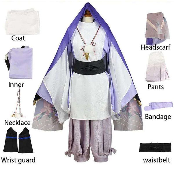 Wanderer Cosplay Costume Textured fabric Kunikuzushi Kimono With Headscarf For Anime Comic Con Balladeer Scaramouche Outfits