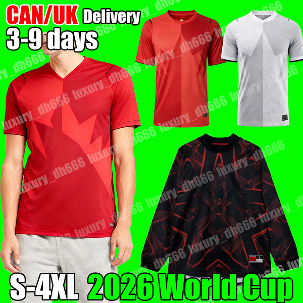 

XXXL 4XL 26 27 Canada soccer jersey 2026 World Cup DAVIES MILLAR J.DAVID KONE EUSTAQUIO football jersey football Top goalkeeper home away football shirt men kids kit, Black