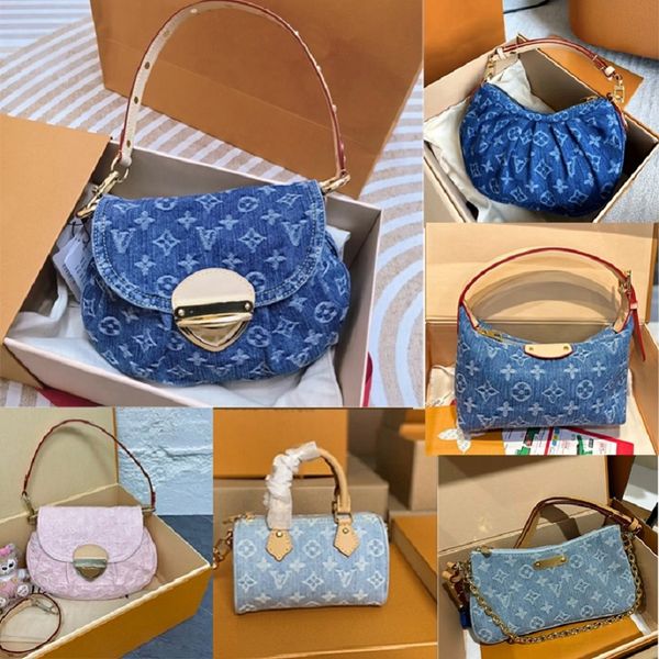 

Designer Brand Handbags Luxury Bags Wallets Shoulder Bags Handbags Women High-Quality Crossbody Bags Denim Coin Purse Blue Bag Classic Print Lock Clasp Closure Bag, #29