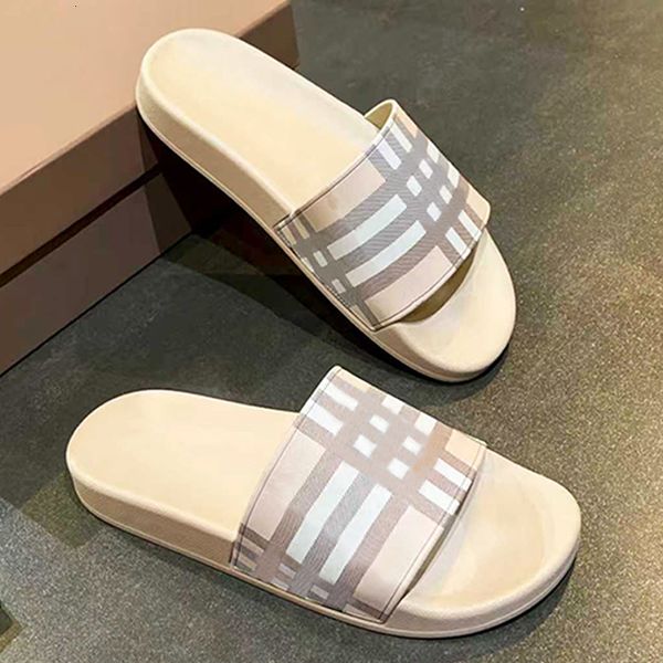 

Designer Slides For Mens Vintage Printing Slipper Womens Check Sandal Beach Rubber Slider Summer Plaid Sandale Casual Shoes 1033, A1