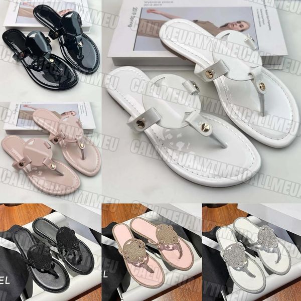 

Designer Sandals Womens Slides Fashion Summer Beach sandal luxury Patent Leather Slippers sandles Triple black sandals, #color 26