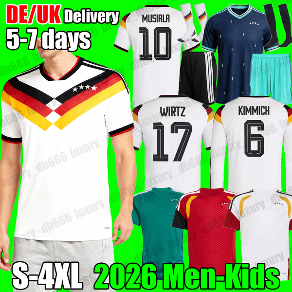 

XXXL 4XL gERmAnY football shirt World Cup 2026 football jersey Top WIRTZ KIMMICH MUSIALA WOLTEMADE 26 27 Long sleeve goalkeeper training 125th home away men kids kit, Black