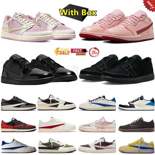 

2026 with box designer 1 low 1s mens basketball shoes Valentines Day Cactus x Shy Pink Bred Toe Paint Drip Cardinal Red UNC men women trainers sports sneakers sneaker, Color#1