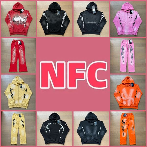 

designer hoodie mens hoodie brand clothes Hip hop graffiti pattern high quality vintage printed washed hoodie for men and women sports casual loose hoodie US size S-XL, Magenta