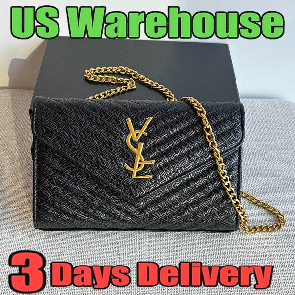 

Designer Bags Luxury bag High-Quality Wallets Women's Fashion Shoulder Bags Wallets Clutches Gold Chain Bags Classic Flap Clutches Evening bag Crossbody Bags, #1 caviar - 23cm