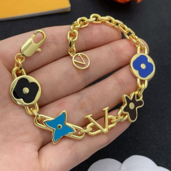 

Fashion Bracelets Designer Bracelet Chain Link Letter Pink Plated Charm Bracelet High Quality Jewelry Bracelet For Gift