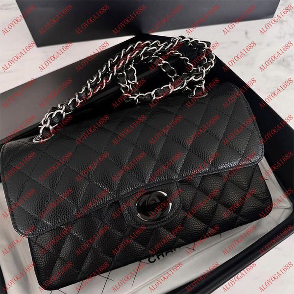 

Fashion CCC Shoulder Bags Designer Woman Bags Chain Luxury Genuine Leather Black Women Classic Flip Bag Cowhide Medium 25CM Sheepskin Ladies Crossbody Bags With Box, 3-cowhide-gold chain