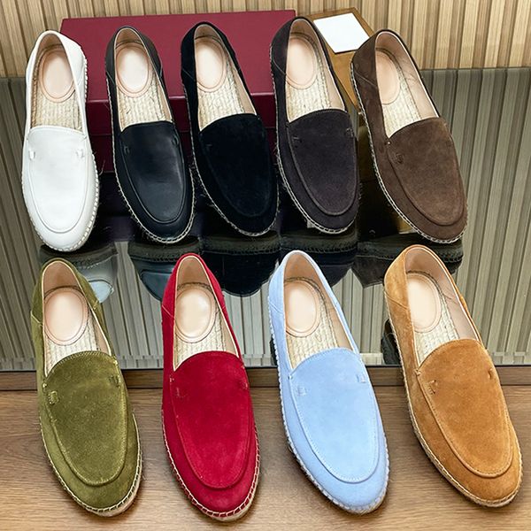 

Women Loafers Designer Espadrille Mule Straw Woven Sneaker Suede Leather Canvas Shoes Espadrilles Dress Shoes Fashion Slipper Slide 1034, A14