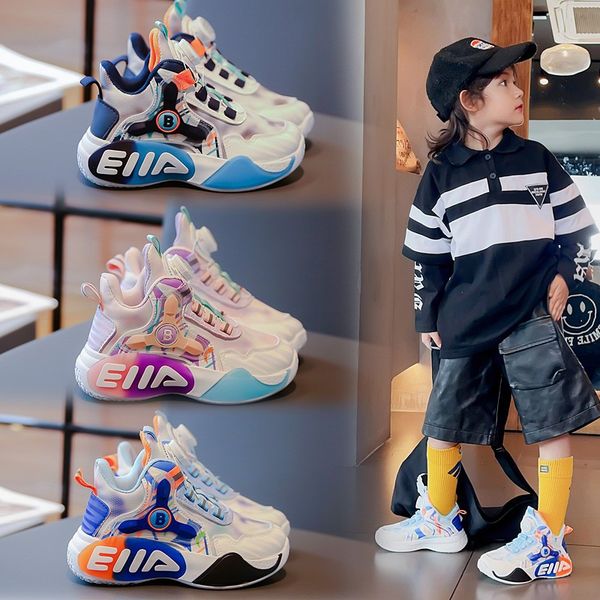 

Spring Autumn Kids Sport Shoes Boys Sneakers Student Girls Nonslip, Blue