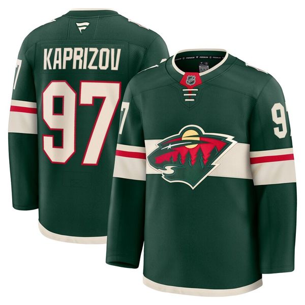 

Custom Hockey Jerseys For Men women 97 Kirill Kaprizov Matthew Boldy Brock Faber, Army green