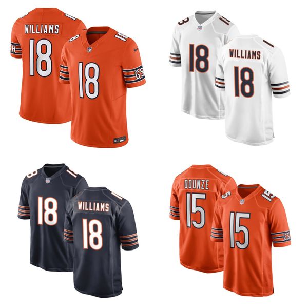 

Custom Premium Football Jerseys for Rugby Gear Enthusiasts 18 Williams 15 Odunze 85 Kmet Big Size 3XL-7XL, White