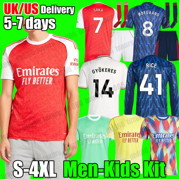 

4XL aRsENaLEd jersey 25 26 gunners soccer jersey SAKA RICE ZUBIMENDI GYOKERES 2026 football shirt Top home away third training kit goalkeeper long sleeve men kids kit, 25 26 gk adult