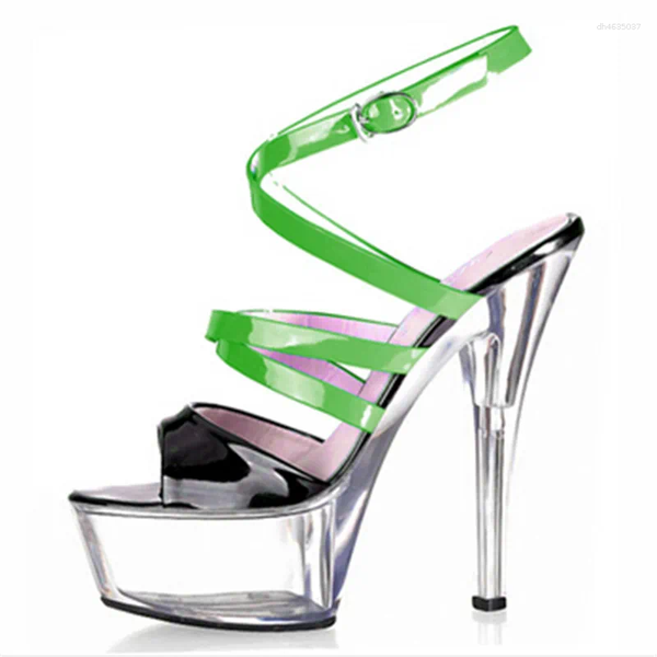 Sandals Sexy High-heeled Women Spool Heels Platform Pole Dancing Shoes 15cm