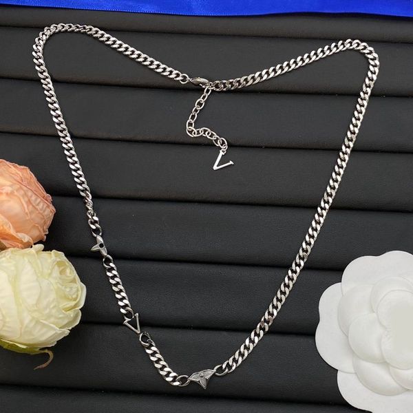 

Necklace Gold Plated Crystal Pendant Designer Letter Fashion Women Copper Chains Diamond Necklaces Choker Wedding Gifts Jewelry