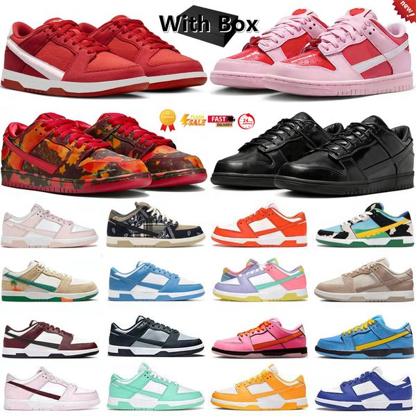 

2026 With Box Valentines Day designer mens casual shoes Jogging Walking Flat Shoe Panda White Black Triple Pink men women trainers sports sneakers sneaker GAI, Red
