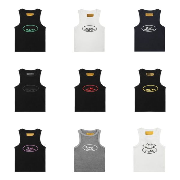 

Designer Tank Top Women's Summer Sleeveless Knit Classic Graphic Print Figure-Flattering Breathable Ideal for Hot Summer, 735 white