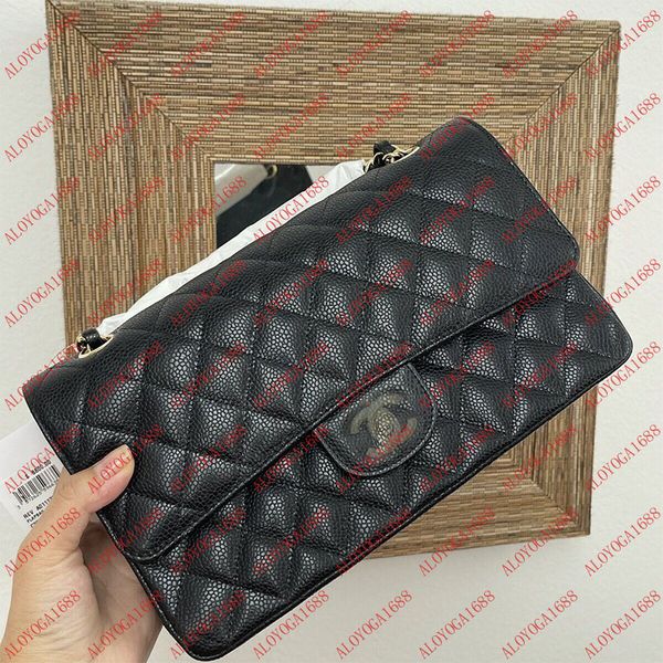 

Fashion Shoulder Bags Designer Woman Bags Chain Luxury Genuine Leather Black Women Classic Hanel Flip Bag Cowhide 25CM Sheepskin Ladies Crossbody Bags With Box, 23-boys-silver chain