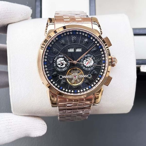 

Explore the Mystery of Time: Premium Men's Watch, Precise World Under Mineral Glass Mirror, Wrapped in Stainless Steel Case, Mahogany