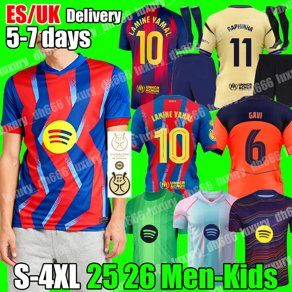 

4XL LAMINE YAMAL PEDRI GAVI LEWANDOWSK Soccer Jersey RAPHINHA Camiseta De Football Shirt bArCElOnA jersey 25 26 Football Top Training fourth goalkeeper Men Kids kit, 25 26 gk adult