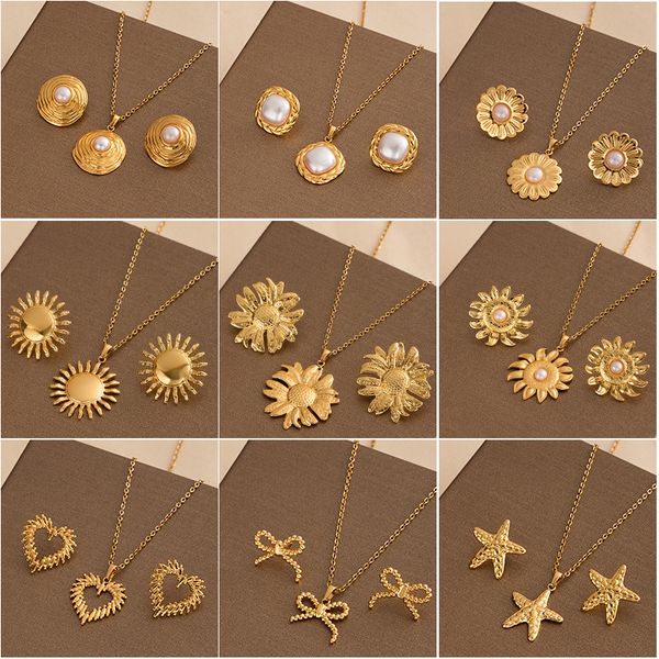Designer 18k Necklace Gold Plated Crystal Earrings Set Bridal Wedding Jewelry Sets Rhinestone Choker Prom Costume for Women and Brides