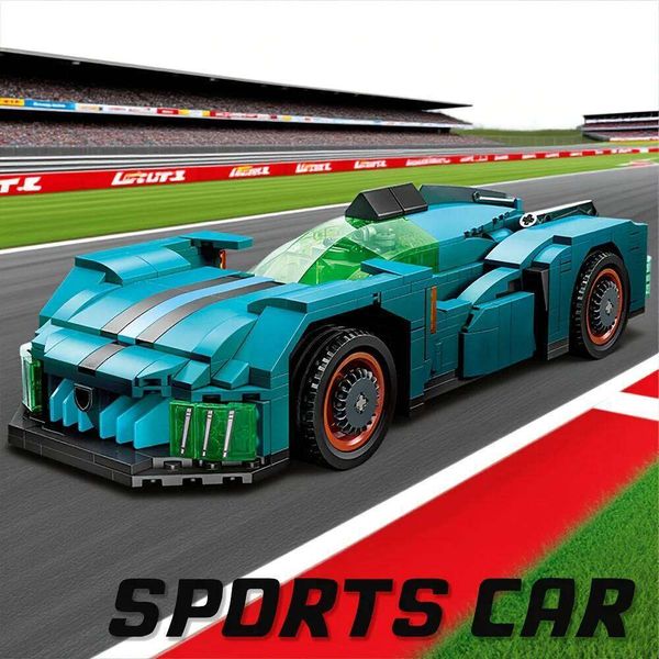 Race Car Building Blocks Toy Set Home Desktop Display Collectible Suitable Gift for Christmas Halloween Birthdays & Festivals