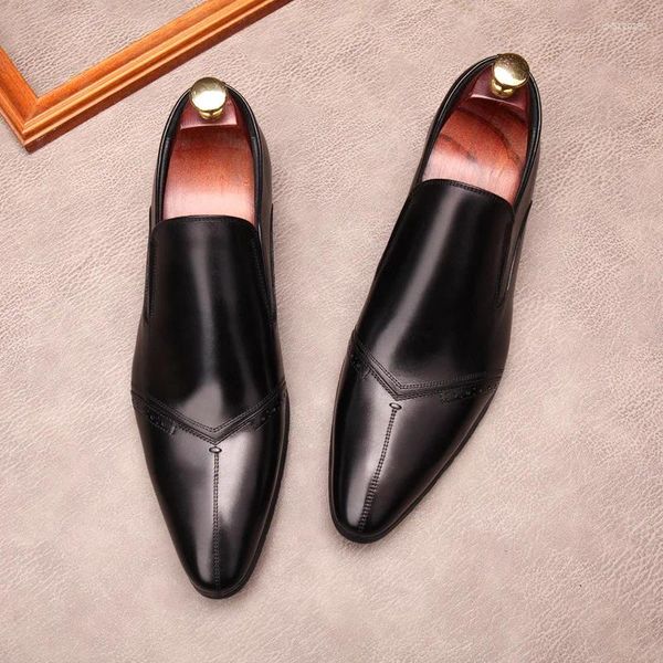 

2026 with box Leather Man Casual Loafers Slip on Male Dress Shoes Leisure Style Big Size Good Wearresistant Sole, Color#1