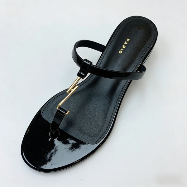 

Designer Slippers Tribute Rubber Slides Leather Flat Heels Claquette For Female Womens Summer Outdoor Shoes Fashion Sandals Sandles Black Patent leather, Mint green