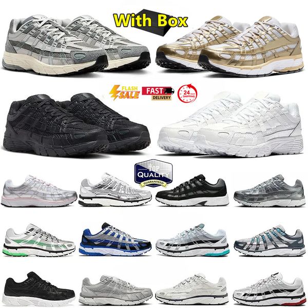 

p6000 running designer running shoes for men women sneakers triple black white anthracite smoke grey metallic silver racer blue womens outdoor sport trainers 3645, # color 2