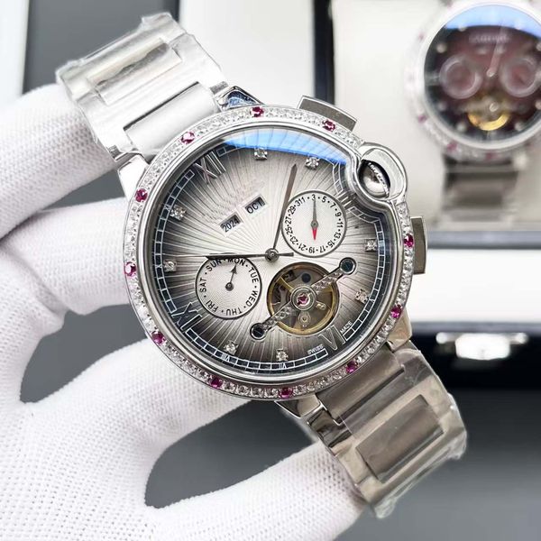 

Men's mechanical watch, automatic mechanical movement, stainless steel case, super strong mineral glass mirror, add luster to your wrist, Pink