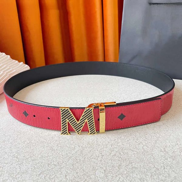 

M CMbelt 2026 Christmas Gift Mcms Classic Men Women Belts Luxury Vintage Letter M Smooth Buckle Top Designer Width Mcmlines Belt Minimalist Style Hot b23, No.11
