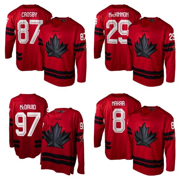 

2026 Team Canada Mcdavid 97 Crosby 87 Mackinnon 29 Makar 8 S-XXXL, Red