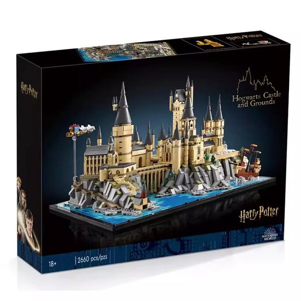 76419 Harry Potter Hogwarts Castle and Courtyard Assembly Building Set Model Street Scene Toy