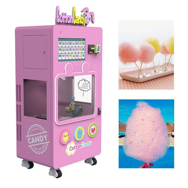

Automatic Cotton Candy Robot Machine 52 Flower Patterns Intelligent Vending Kiosk for Family Entertainment Centers and Indoor Playgrounds