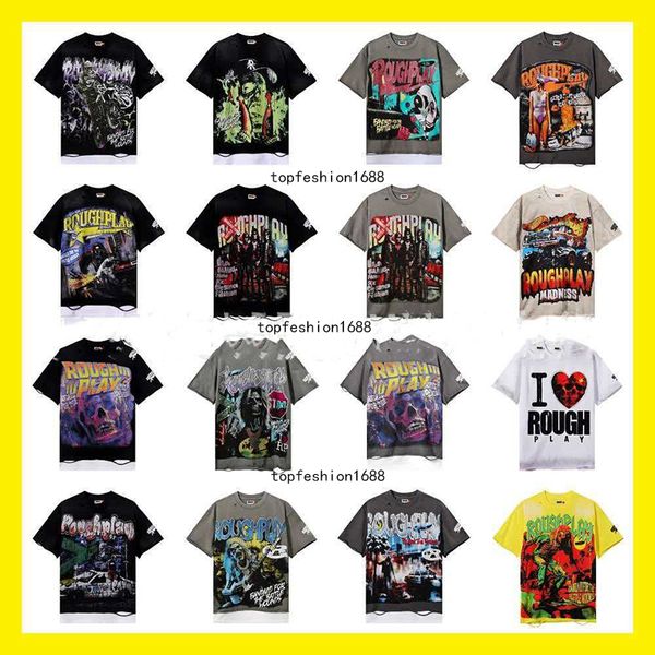 

roughplay t shirt mens roughplay shirt designer hoodie short Sleeve T Shirt Men Woman Quality Vintage Washed Damaged Streetwear RoughPlay men Top Tees US/-XL, Tshirt13