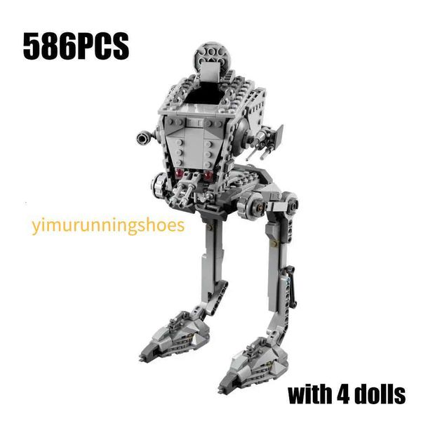 586PCS Space War Interstellar Wars Hoth AT-ST ST Walker Building Blocks Model Brain Game Bricks Toys Kid Adult Gift R2
