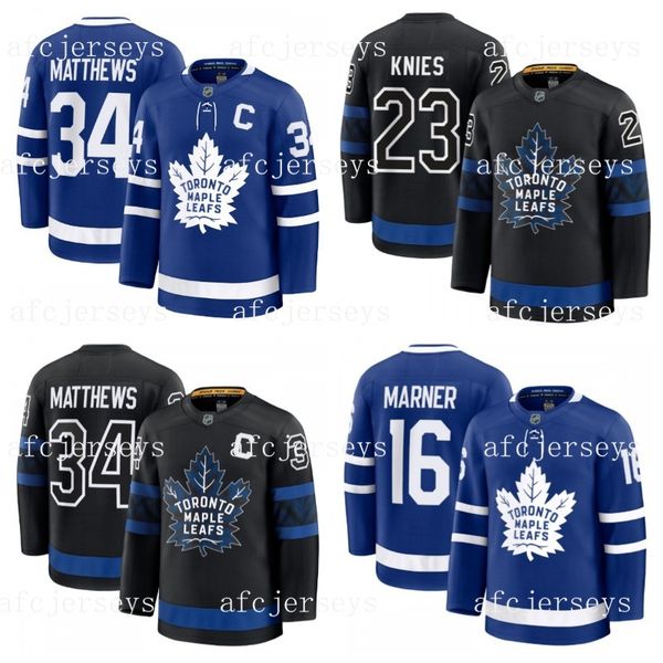 

Custom Hockey Jerseys for Men Women 34 Auston Matthews 16 Mitch Marner 91 John Tavares 24 Scott Laughton S-XXXL, Blue