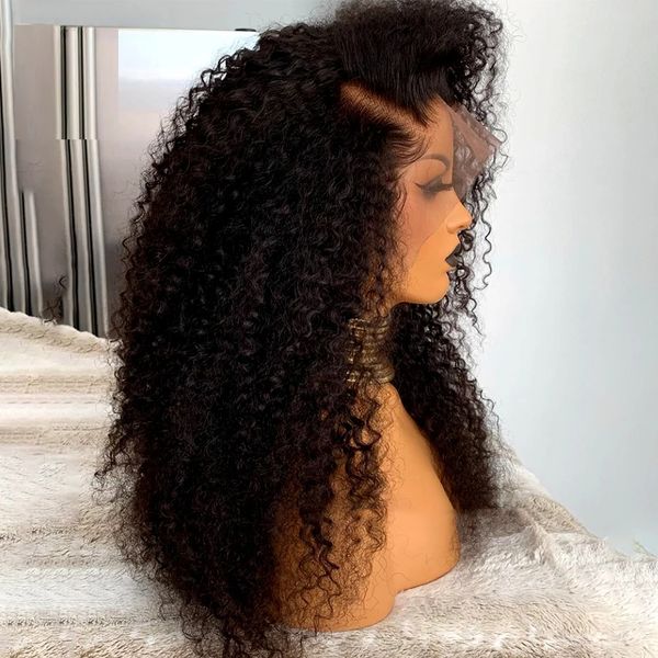 200density Black Glueless Curly Human Hair Wigs for Women Water Wave 13X4 13x6 Lace Frontal Wig Pre-Cut HD Pre-Plucked