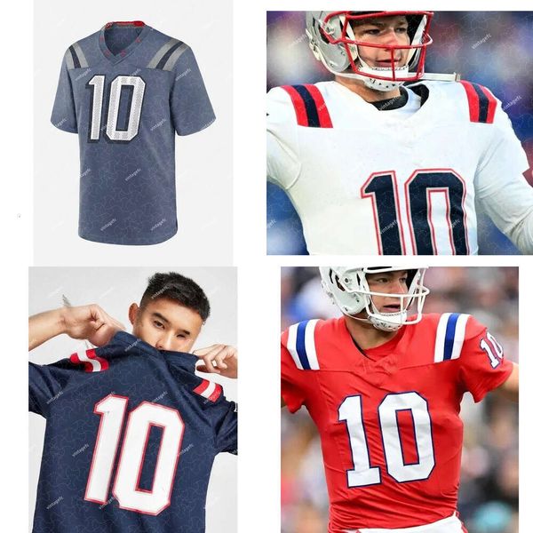 2026 Hot Football Jersey Drake Maye Jersey Stefon Diggs Christian Gonzalez 12 Brady Mike Vrabel