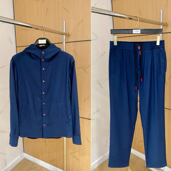 

Mens designer jacket luxury kito jackets hoodie buckle fashionable Italy style casual jacket set, Kito2-blue pants